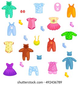 set of children clothes. vector  illustration isolated on white background
