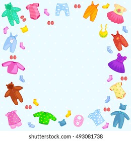set of children clothes. vector  illustration isolated on white background