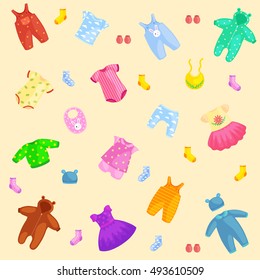 set of children clothes. vector  illustration isolated on white background