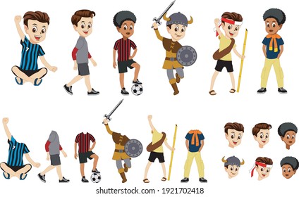 Set of Children Cultural Vector