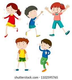 A Set of Children Dancing illustration