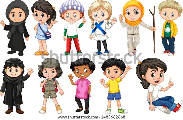 Set Children Different Countries Illustration 库存矢量图（免版税）1483662668 ...