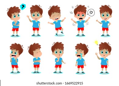 Set of children in different poses.