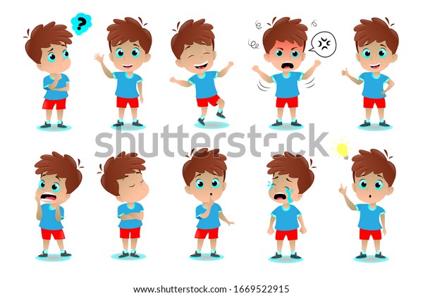 Set Children Different Poses Stock Vector (Royalty Free) 1669522915