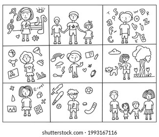 Dibujo vectorial de garabatos para niños