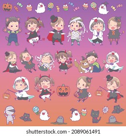 A set of children dressed up as Halloween costumes