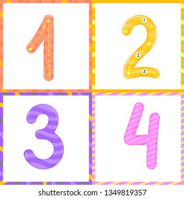 Set children Flashcard number tracing learning to count and to write. learning the numbers 0-10