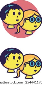 Un conjunto de iconos de niños