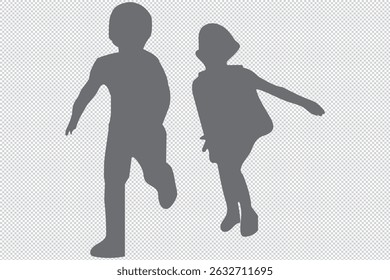 set of children playing silhouette, kids silhouette vector illustration EPS 10