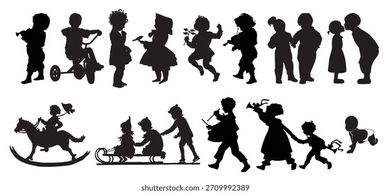 Kindersilhouetten, Vektorgrafik