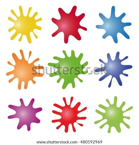 Set. Children splash of bright colors. (Neon colors) . Vector.
