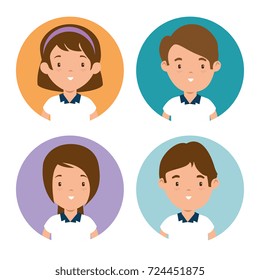 set of children student