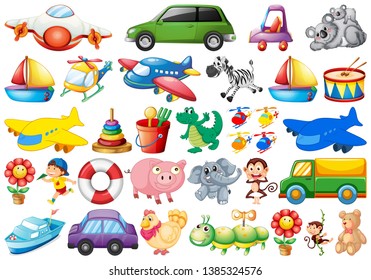 Set of children toy illustration