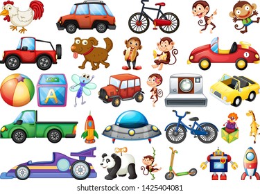 Set of children toy illustration