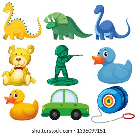 Set of children toys illustration