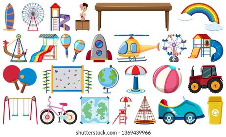 Set of children toys illustration
