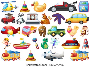 Set of children toys illustration