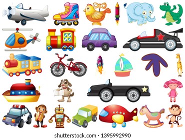 Set of children toys illustration