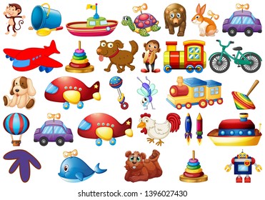 Set of children toys illustration