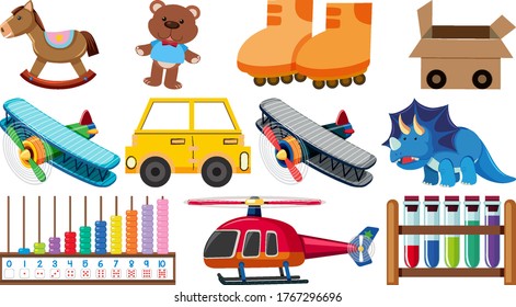 Set of children toys illustration