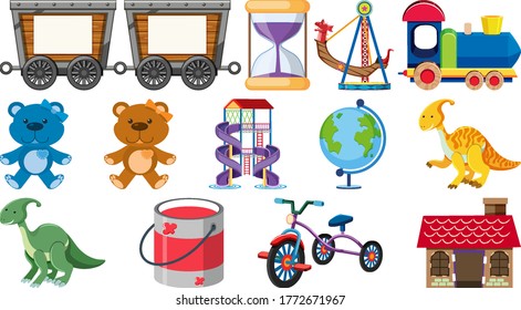 Set of children toys illustration