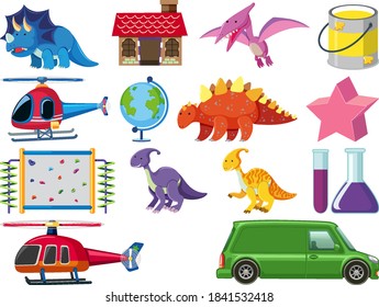 Set of children toys illustration