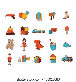 Set of Children and variety of children's toys