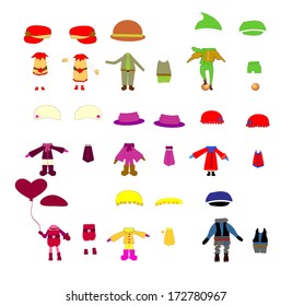set of children's clothes, vector design elements