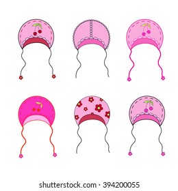 set children's hats in vector EPS 10