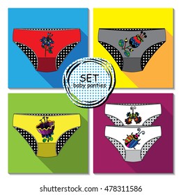 A set of children's knickers with a picture.