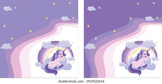 
set of children's pictures with a magical fairy unicorn, pony