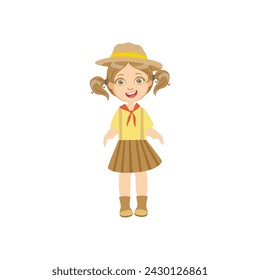 set of children's scout day poses cartoon