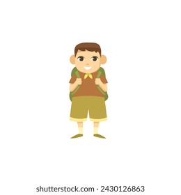 set of children's scout day poses cartoon
