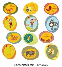 set of children's stickers