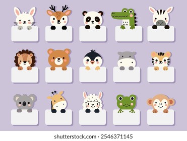 a set of children's text frames with cute animals