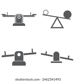 set of children's toy seesaw icons vector illustration