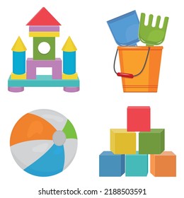 Kinderspielzeug, Farbvektorgrafik einzeln