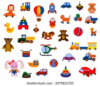 a set of children's toys. vector isolated on a white background.