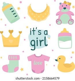 Set of children's vector with toys and caron
