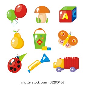 Set of child's pictures for a kindergarten