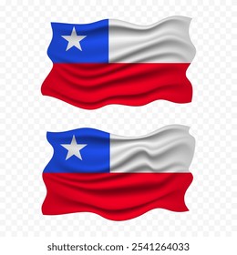 set of chile dia da independência com bandeira nacional ondulação tecido ilustração png elemento com polo emoji e clipart fundo transparente
