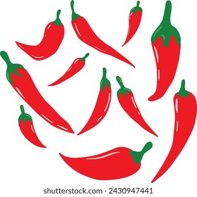 Set of chili papper vector