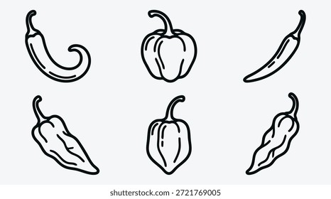 Illustrationen zu Chilischoten und Paprika