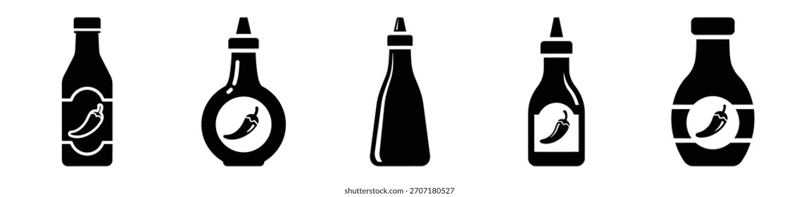 conjunto de chili molho ícone vetor ilustração isolado no fundo branco