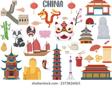 Set of China famous landmarks