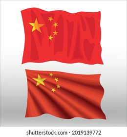 set of China flag icon line isolated or logo isolated sign symbol vector, outline and stroke style Collection of high-quality color style vector illustration,