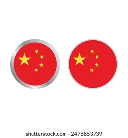 Set Of China Flag Vector Design.