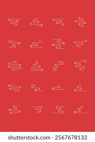 set of chinese cloud icons, decoration