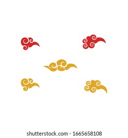 Set Chinese clouds Logo Template vector symbol nature