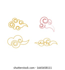 Set Chinese clouds Logo Template vector symbol nature